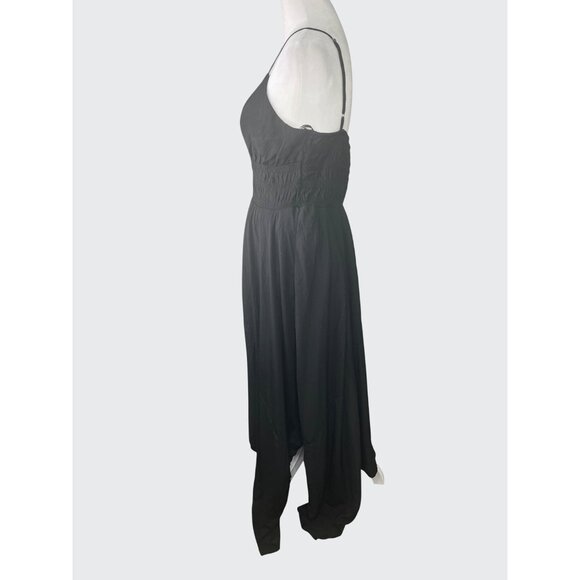 Blu Pepper Womens Black Maxi Dress Asymmetrical Hem Spaghetti Straps Large - Picture 5 of 14